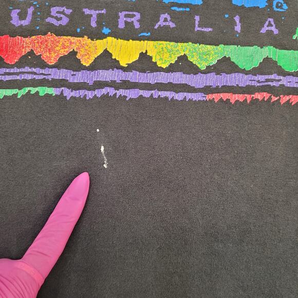 Vintage 90s OZZY Australia Surf Shirt M/L 21x27 Faded Black - Picture 6 of 12